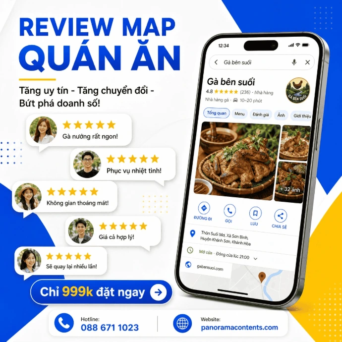 dịch vụ review google map quán ăn