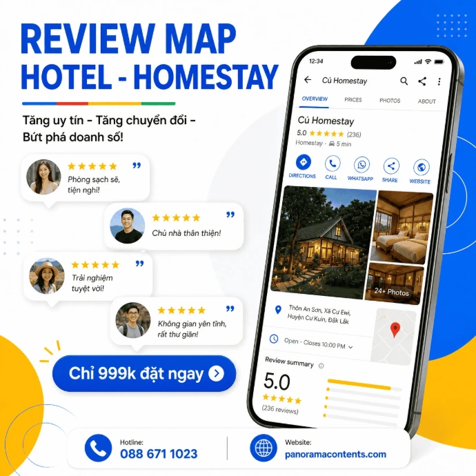dịch vụ review map homestay