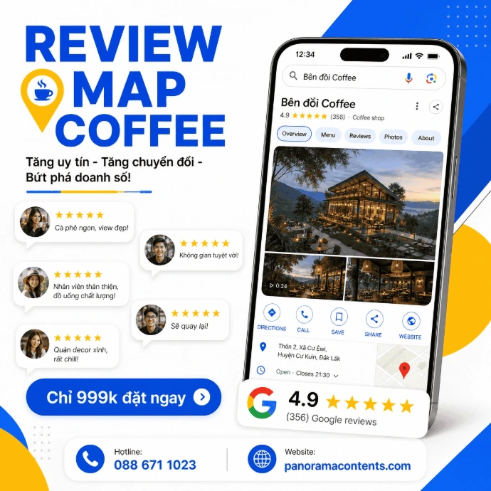 dịch vụ đánh giá google map coffee