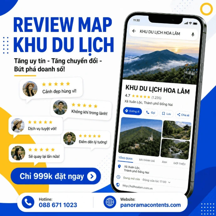 dịch vụ review google map địa điểm du lịch