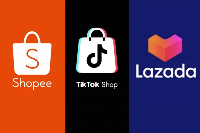 Các app thương mại điện tử shopee tiktokshop lazada