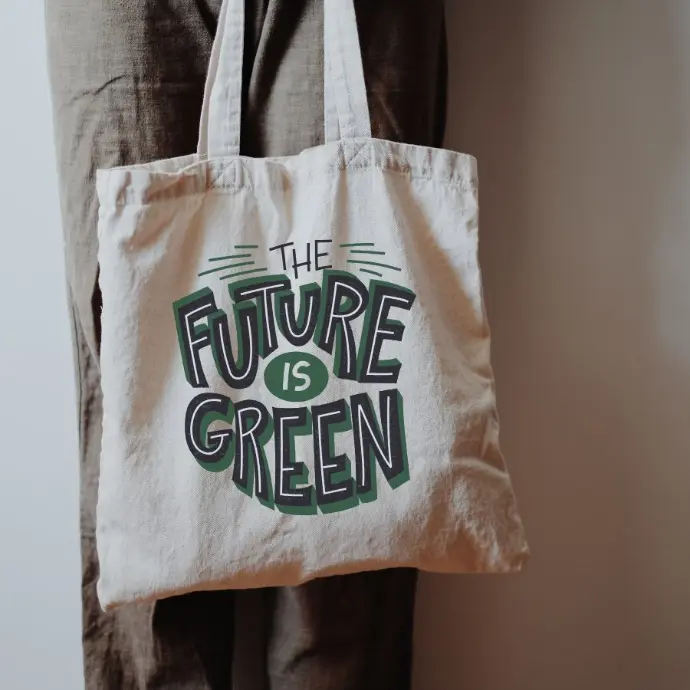 Túi Canvas có chữ future is green